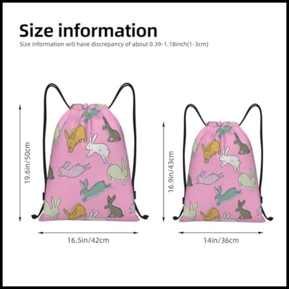 Drawstring Backpack Adjustable Gym Sports Travel Beach Bag Lightweight Polyester main image 4